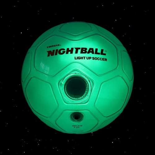 Nightball Soccer Ball LED Light Up Ball - Glow in The Dark Glow Ball Soccer Ball Gifts - Orange Teal Outdoor and Indoor Soccer Ball - Gifts for Teenage Boys - Gift for Teen