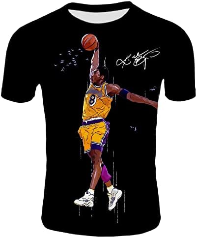 MAAVAC R.I.P Legendary Number 8 24 Basketball T-Shirt Basketball Superstar Memorial Short Shirt