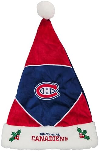 FOCO Montreal Canadiens – Collector's Edition Canadiens Santa Hat – Represent the Red, White and Blue - Show Your Ice Hockey Spirit with Officially Licensed NHL Holiday Fan Apparel and Gift