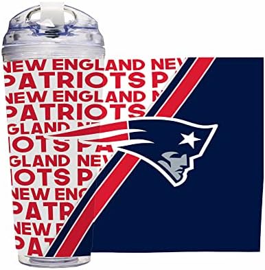 Rico Industries NFL Football 24oz Acrylic Tumbler with Hinged Lid, Officially Licensed Double Wall Tumbler for NFL Fans