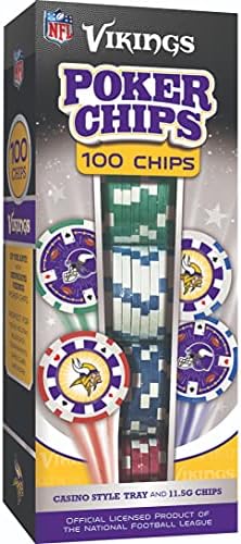 MasterPieces Game Day - NFL Minnesota Vikings - 100 Piece Poker Chip Set, Casino Style