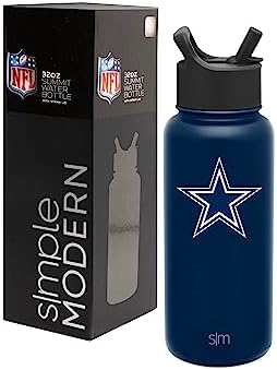 Simple Modern Officially Licensed NFL Water Bottle with Straw Lid Insulated Stainless Steel Thermos Gift | Summit Collection | 32oz