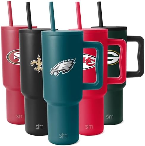 Simple Modern Officially Licensed NFL 40oz Tumbler with Handle and Straw Lid | Football Thermos Gifts for Men, Women, Christmas | Trek Collection | Philadelphia Eagles