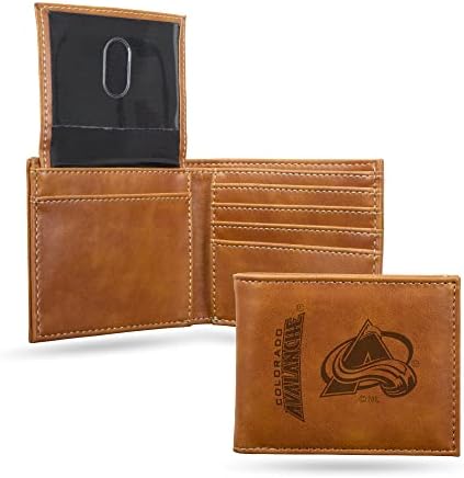 Rico Industries NHL Colorado Avalanche Laser Engraved Bill-fold Wallet - Slim Design - Great Gift