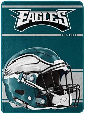 Northwest NFL Philadelphia Eagles 46x60 Micro Raschel Run Design RolledBlanket, Team Colors, One Size (1NFL059050011RET)