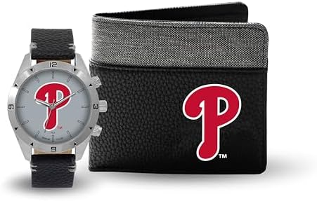 Game Time Philadelphia Phillies Men's Gift Set - MLB Watch and Wallet Combo, Officially Licensed, Officially Licensed