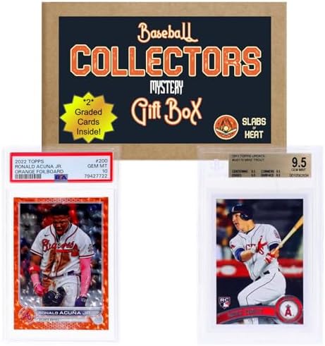 Graded Baseball Cards Value Pack & Gift Set│Contains 2 Graded Baseball Cards with Chance for Autographs, Refractors, PSA 10 & More│Ideal for New Collectors│by Slabs of Heat