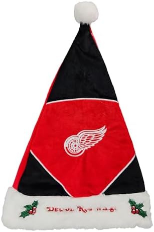 FOCO Detroit Red Wings – Collector's Edition Red Wings Santa Hat – Represent the Red and White - Show Your Ice Hockey Spirit with Officially Licensed NHL Holiday Fan Apparel and Gift