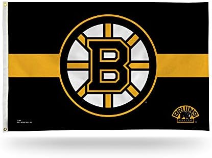 NHL Rico Industries Stripe 3' x 5' Banner Flag Single Sided - Indoor or Outdoor - Home Décor - Great Gift Item for Fans (Boston Bruins)