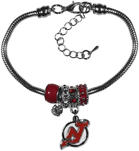 NHL Siskiyou Sports Womens New Jersey Devils Euro Bead Bracelet One Size Team Color