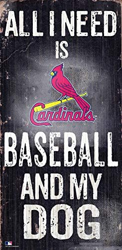MLB St. Louis Cardinals Unisex St. Louis Cardinals Baseball and My Dog Sign, Team Color, 6 x 12