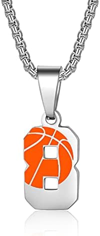 Susook Basketball Number Necklace for Boys 0-99 Number Pendant Stainless Steel Sport Jewelry for Men