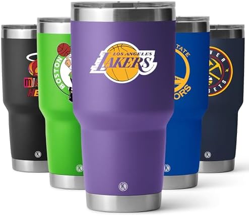 KBOTTLE NBA Collection Insulated Tumbler with MagSlider Lid Stainless Steel Vacuum Cup | 30oz (Lakers)