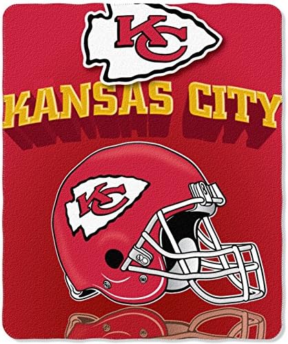 NFL Kansas City Chiefs Gridiron Fleece Throw, 50-inches x 60-inches