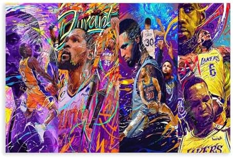SONAXO LeBron Poster James Kobe Stephen Curry Canvas Poster Wall Art Decor Print Picture Paintings for Living Room Bedroom Decoration Unframe: Unframe:12x18inch(30x45cm)