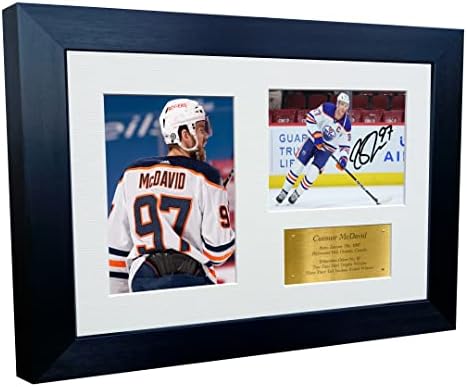Kitbags & Lockers 12x8 A4 Connor McDavid Edmonton Oilers NHL Autographed Signed Photo Photograph Picture Frame Ice Hockey Poster Gift Triple G
