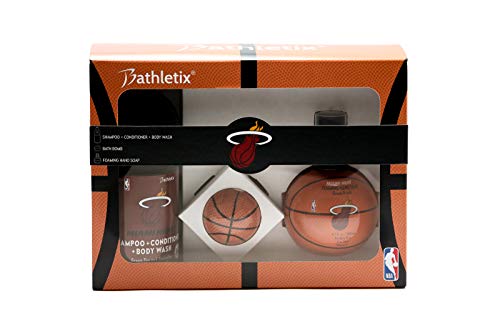 Bathletix NBA Body Wash Set for Miami Heat Fans, Bath Bomb Gift Set, 3 in 1 Shampoo Conditioner Body Wash, Paraben Free Shampoo for Kids and Adults - Miami Heat