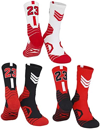 Bingfone 3 Pairs Basketball Socks,Compression Socks,Athletic Socks,Sport Socks for Men & Women,Running,Climbing