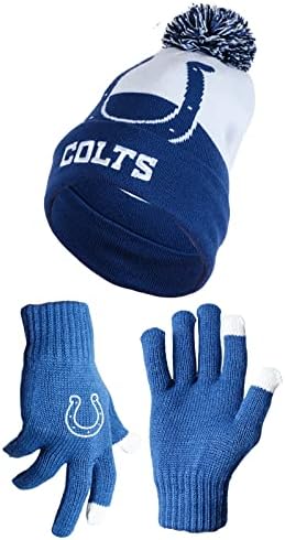 Ultra Game NFL Mens Womens Super Soft Winter Beanie Knit Hat with Extra Warm Touch Screen Gloves